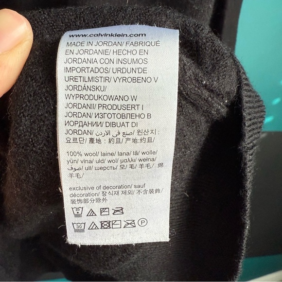 Calvin Klein Black Wool Crewneck Sweater - Picture 8 of 10
